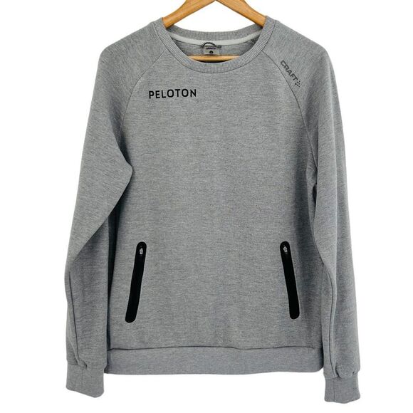 Peloton Craft gray crew neck sweatshirt with zipper pocket detail size medium - Picture 1 of 6